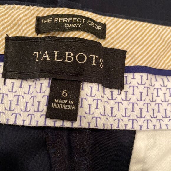 Talbots Navy The Perfect Crop Pants Flat Front Size 6 - Picture 4 of 11